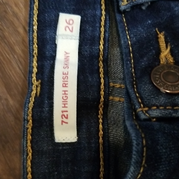 Levi's 721 Skinny High Rise jeans, sz 26 - Picture 3 of 7